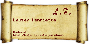 Lauter Henrietta névjegykártya